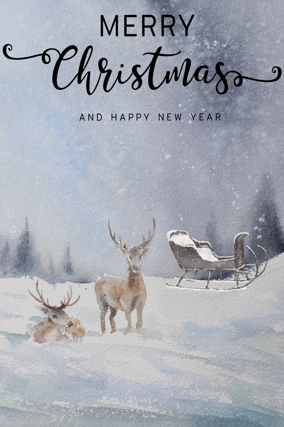 Christmas - Reindeers and Sleigh