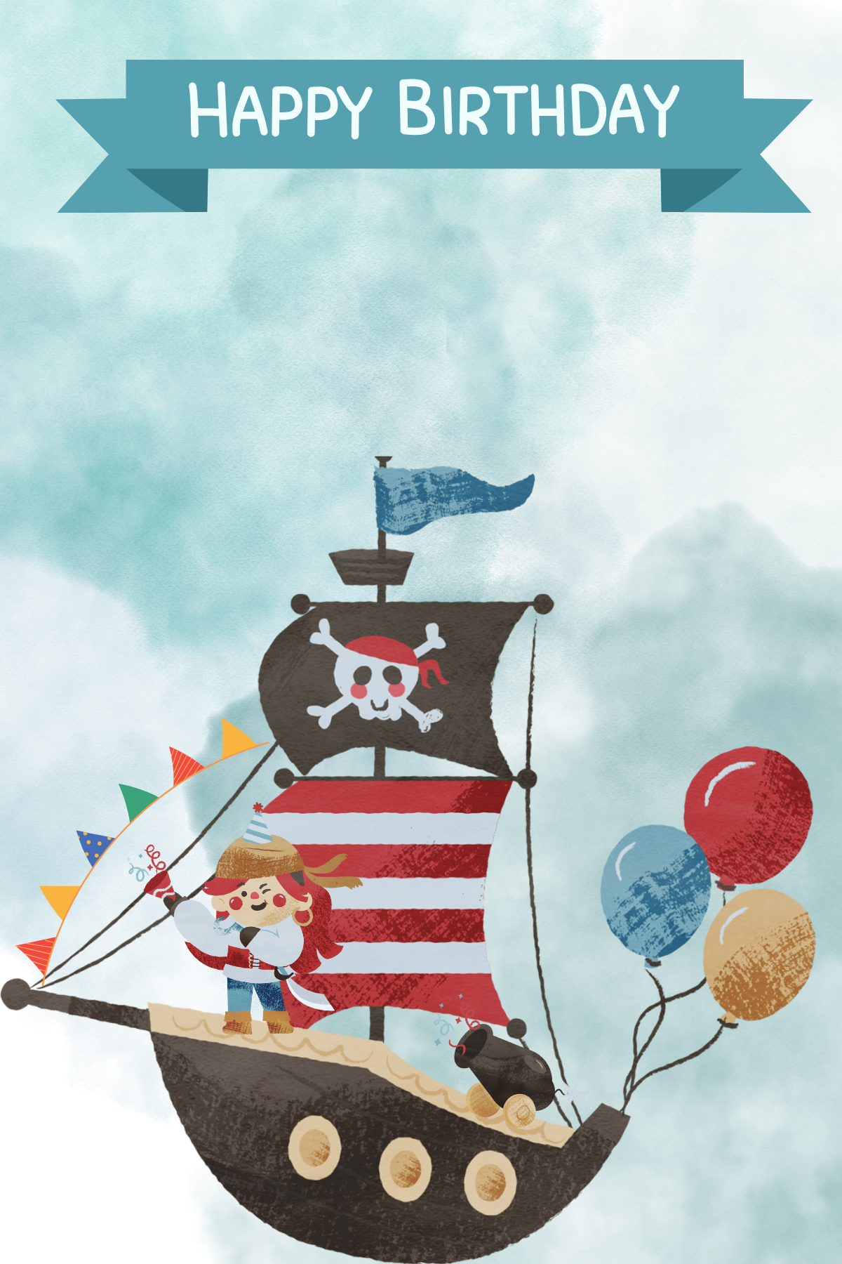 Happy Birthday - Pirate Party Ship