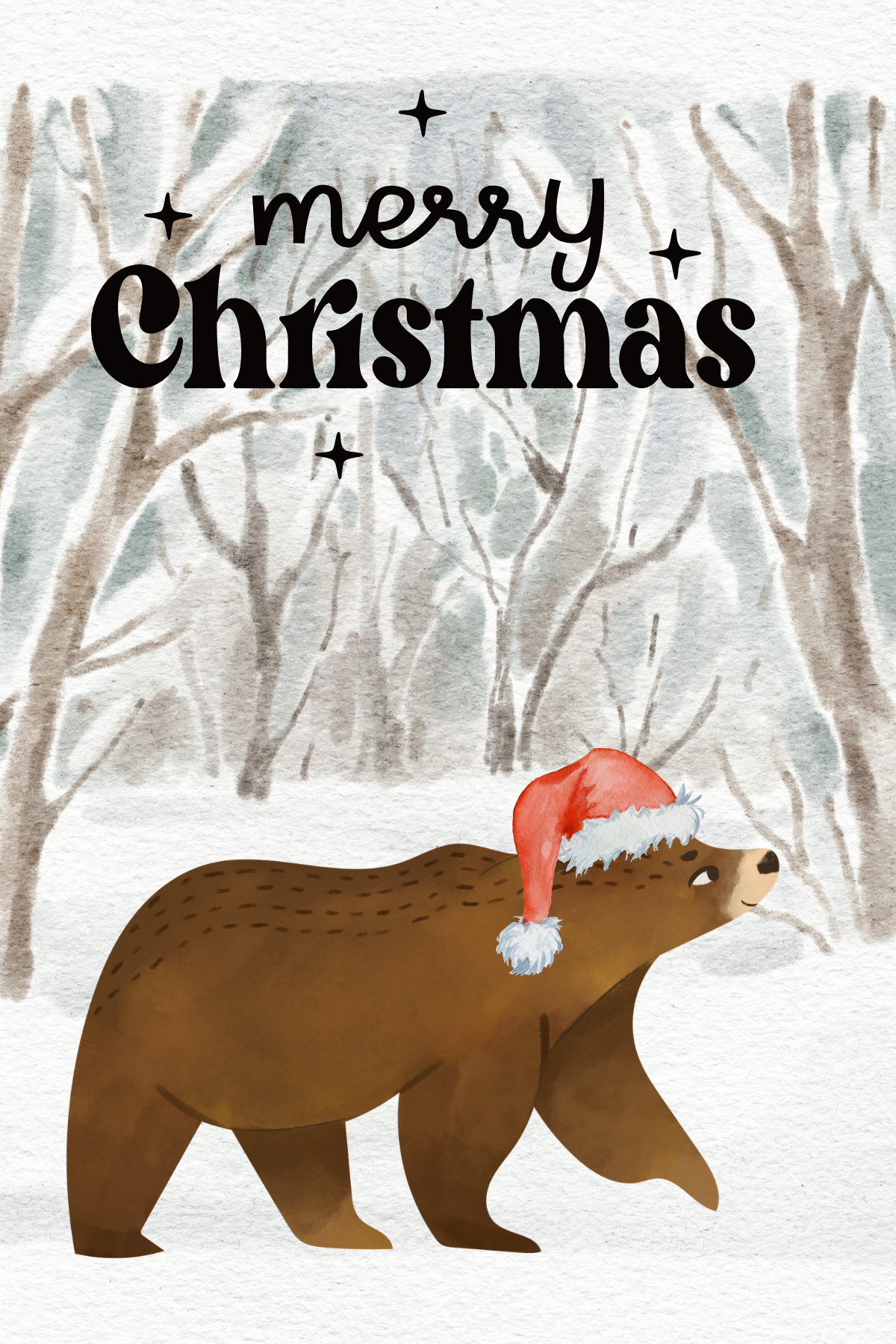 Christmas - Bear in Forest