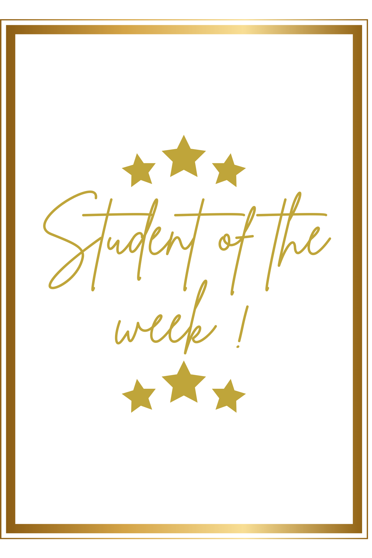 Student of Week - Golden Frame