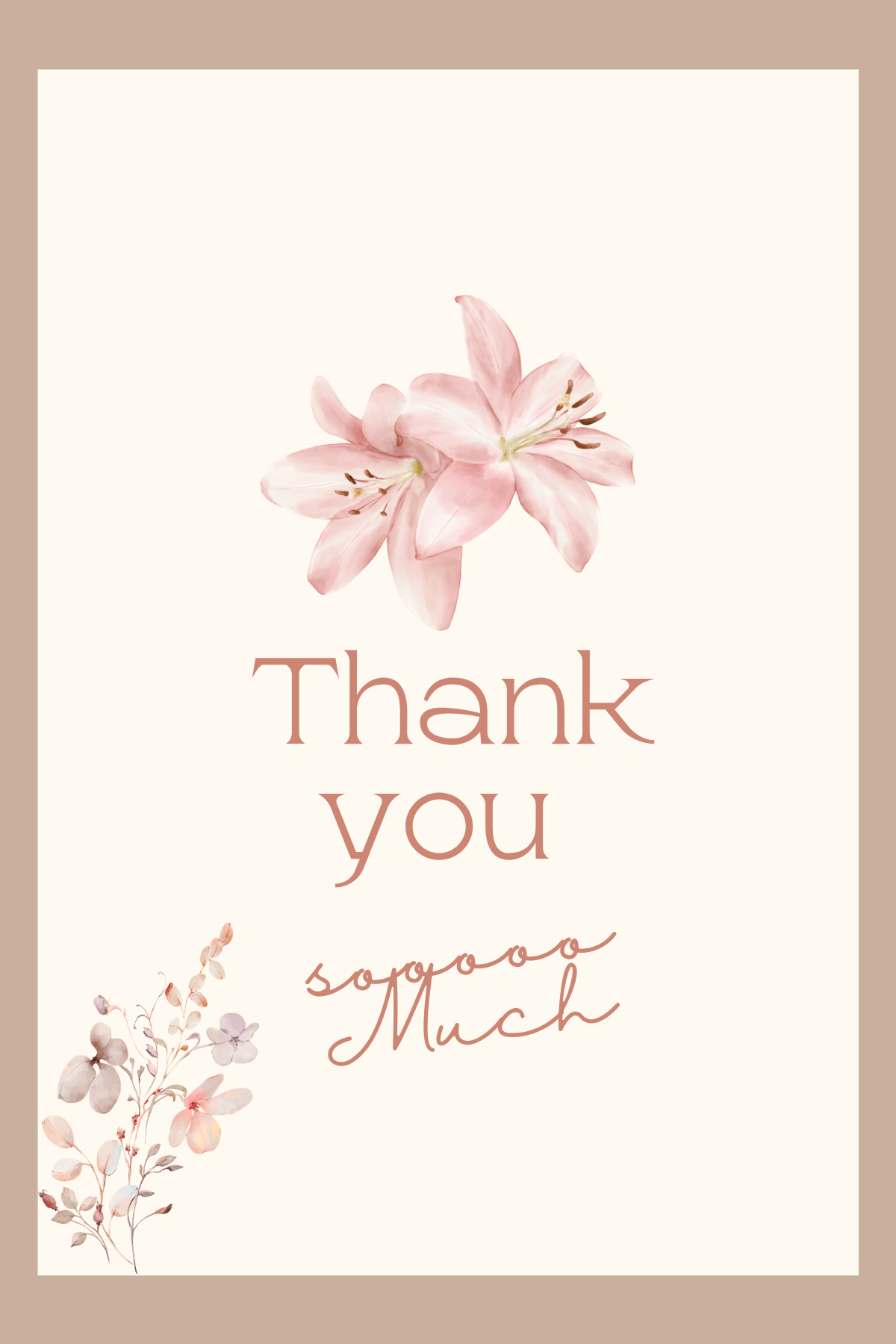 Thank you Pink frame and flowers