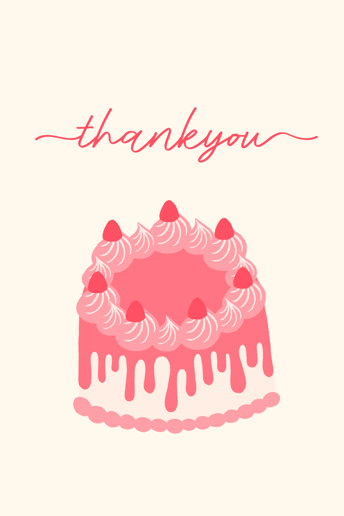 Thank you pink cake